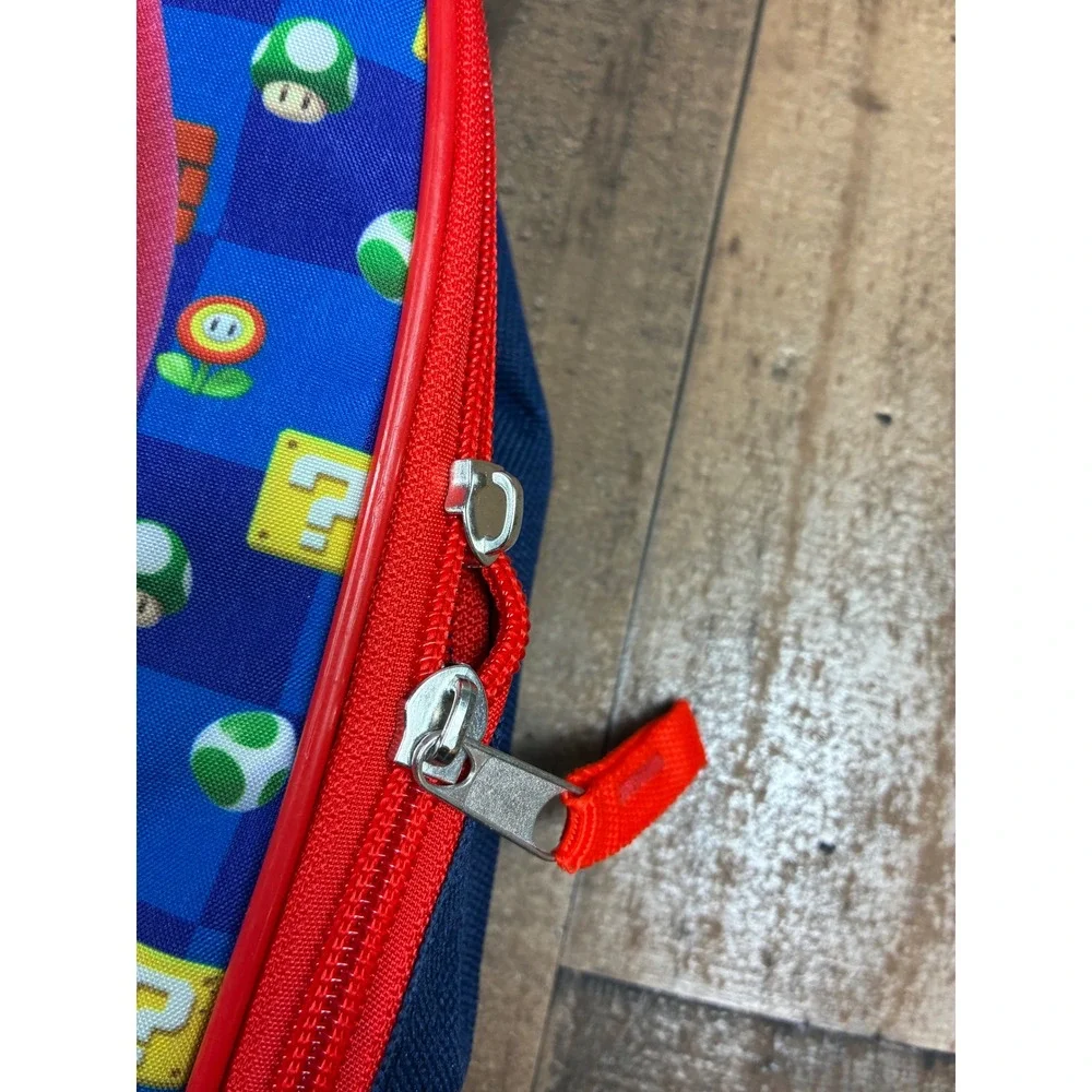 Nintendo Super Mario Bros 3 Piece Backpack Set Lunch Bag Pencil Case Blue Red